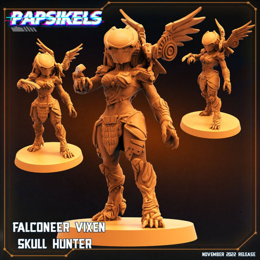 Skull Hunters - Falconeer Vixen Skull Hunter, Papsikels, Resin - Tabletop miniature - 32mm