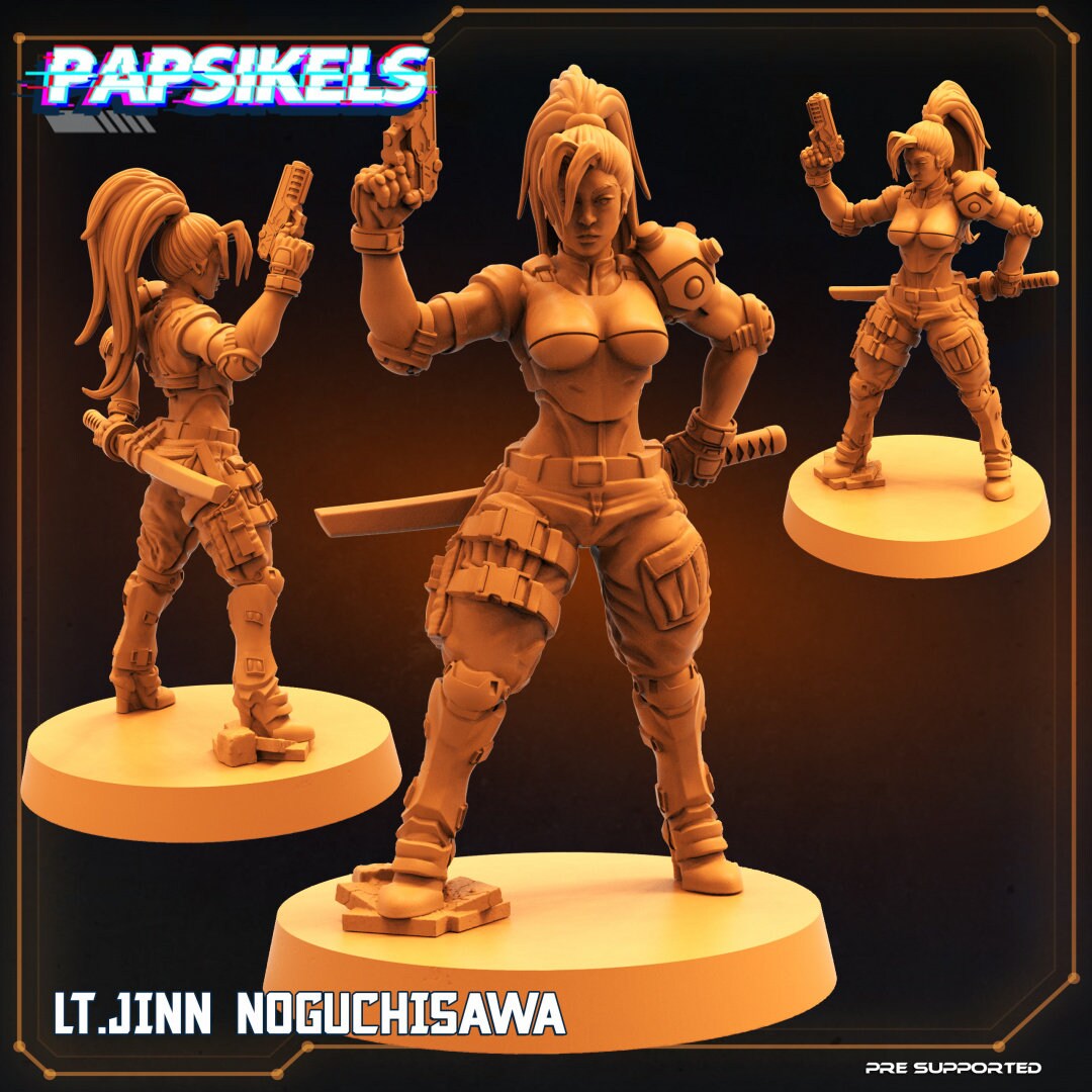 Aliens Vs Humans, Lt Jinn Noguchisawa, Papsikels, 32mm Mini