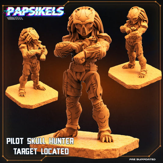 Skull Hunters - Pilot Skull Hunter Target Located, Papsikels, Resin - Tabletop miniature - 32mm