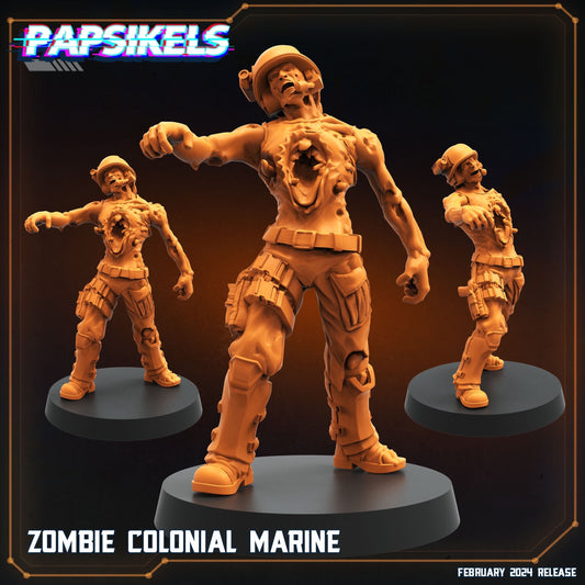 Zombie Colonial Marine  | 8 Days of February | Papsikels, Resin Miniature - Tabletop  Miniature - 32mm