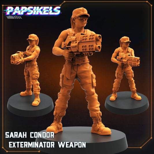 Sarah Condor - Exterminator Weapon  | 8 Days of February | Papsikels, Resin Miniature - Tabletop  Miniature - 32mm