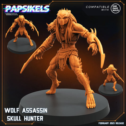 Skull Hunters - Wolf Assassin Skull Hunter, Papsikels, Resin - Tabletop miniature - 32mm