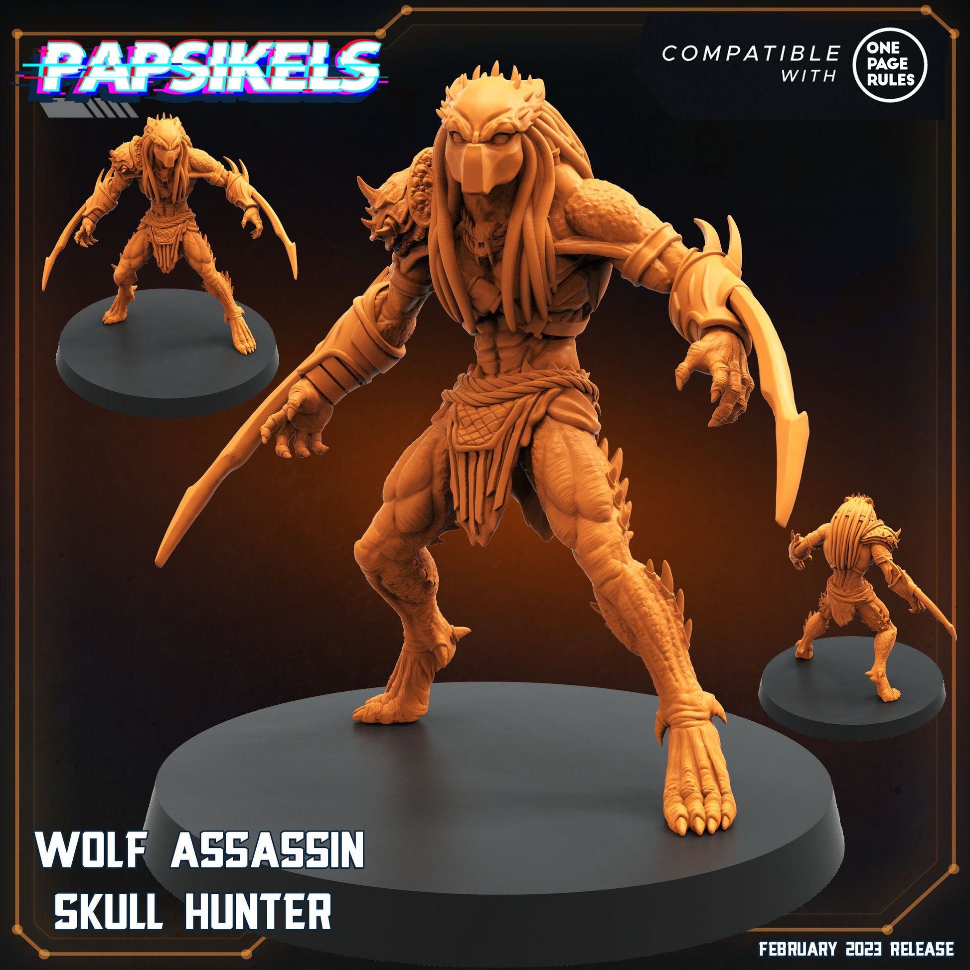 Skull Hunters - Wolf Assassin Skull Hunter, Papsikels, Resin - Tabletop miniature - 32mm