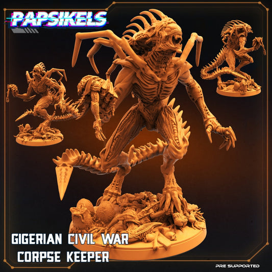 Xenomorph Gigerian Civil War Corpse Keeper, Papsikels Miniature, 32mm