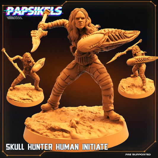 Skull Hunters Human Initiate, Papsikels, Resin Miniature - Tabletop miniature - Fantasy Miniature - 32mm