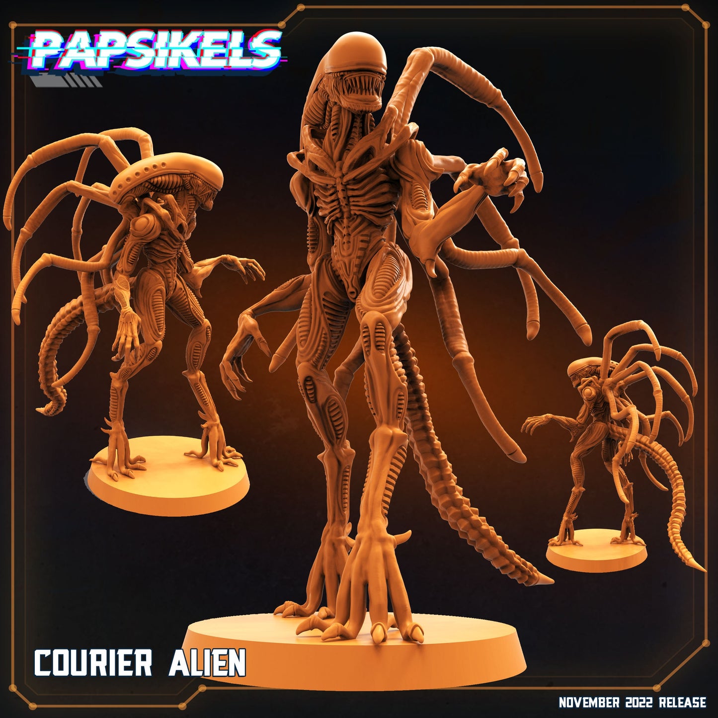 Xenomorph Courier Alien, Papsikels Miniature, 32mm