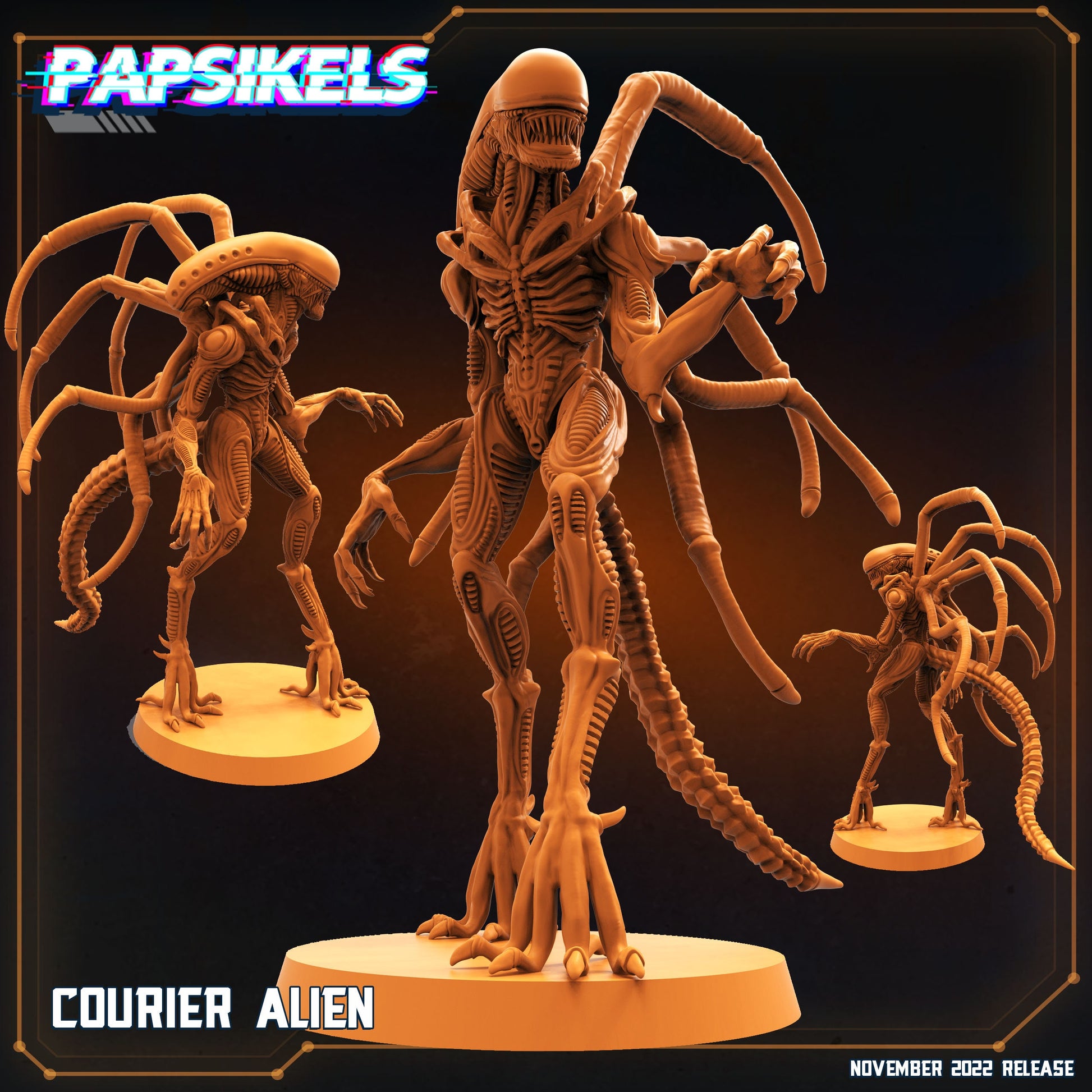 Xenomorph Courier Alien, Papsikels Miniature, 32mm