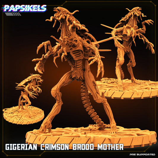 Xeno Gigerian Crimson Brood Mother, Papsikels, Resin Miniature