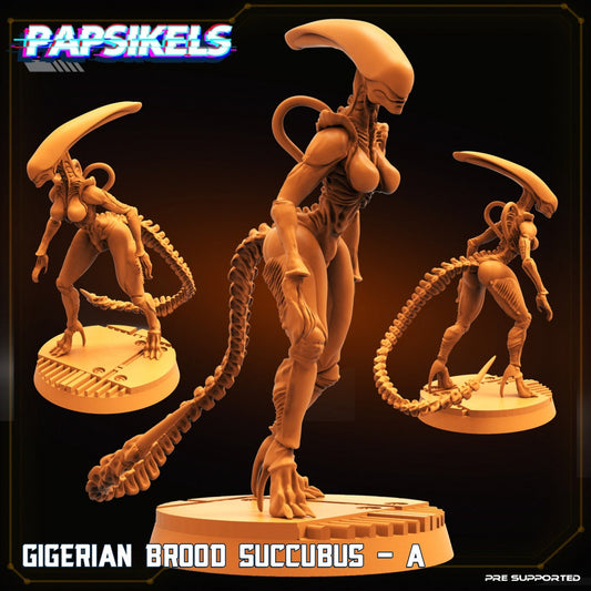 Xenomorph Gigerian Brood Succubus Miniatures: 32mm Papsikels Alien Creature for RPG and Tabletop Gaming
