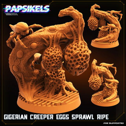Xenomorph Gigerian Creeper Eggs Spawn, Papsikels Miniature, 32mm Models
