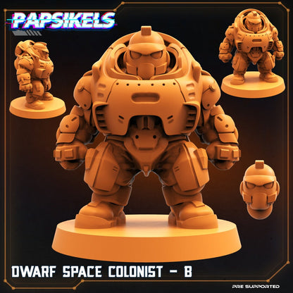 Dwarf Space Colonists , Papsikels, 32mm Mini