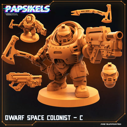 Dwarf Space Colonists , Papsikels, 32mm Mini