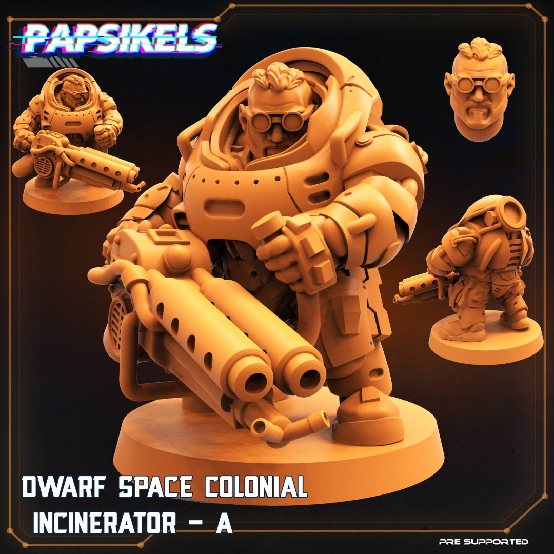 Dwarf Space Colonials, Papsikels, 32mm Mini