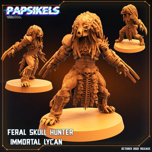 Skull Hunters - Feral Skull Hunter Immortal Lycan, Papsikels, Resin - Tabletop miniature - 32mm
