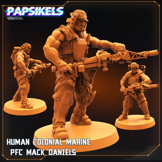 Alien Wars, Human Colonial Marine PVC Mack Daniels, Papsikels, 32mm Mini
