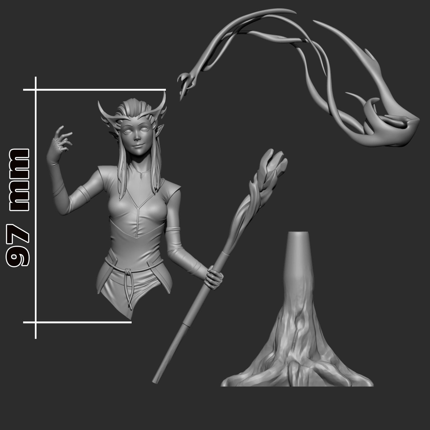 Keyleth Miniature DIY Model Kit - Critical Role Fan Art, 1:15 Scale, Legends of Vox Machina