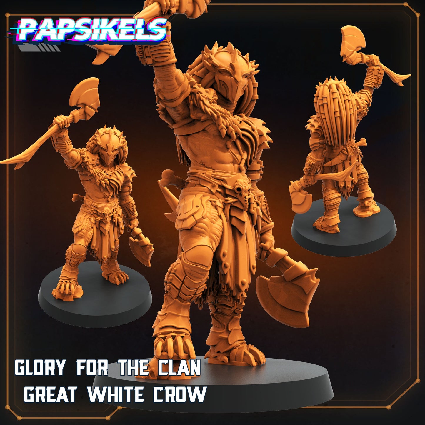 Skull Hunters - Glory for the Clan Great White Crow Clan | Papsikels, Resin Miniature - Tabletop  Miniature - 32mm