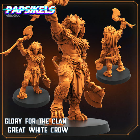 Skull Hunters - Glory for the Clan Great White Crow Clan | Papsikels, Resin Miniature - Tabletop  Miniature - 32mm