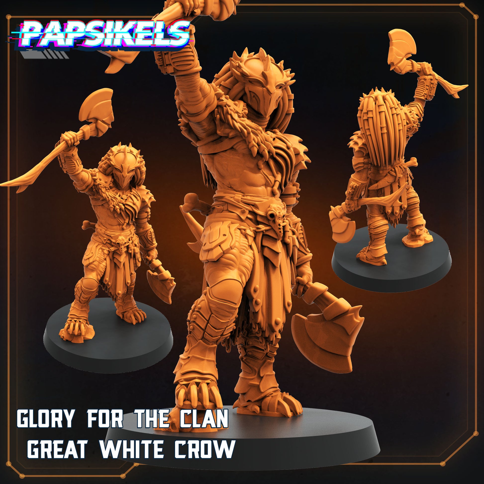 Skull Hunters - Glory for the Clan Great White Crow Clan | Papsikels, Resin Miniature - Tabletop  Miniature - 32mm