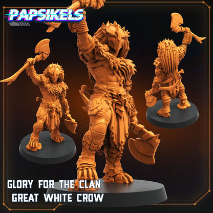 Skull Hunters - Glory for the Clan Great White Crow Clan | Papsikels, Resin Miniature - Tabletop  Miniature - 32mm