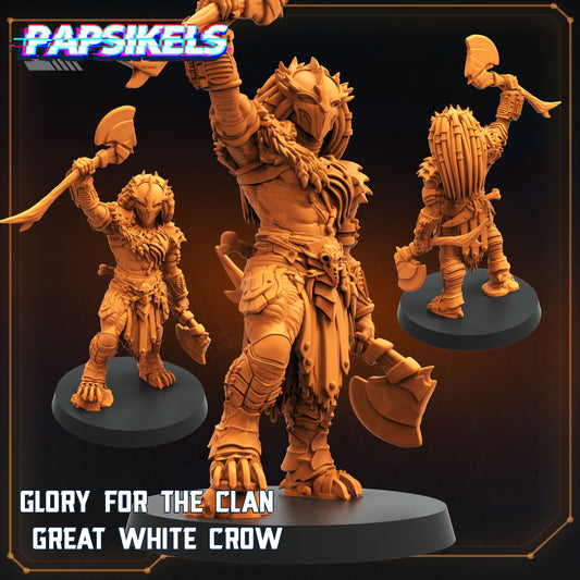 Skull Hunters - Glory for the Clan Great White Crow Clan | Papsikels, Resin Miniature - Tabletop  Miniature - 32mm