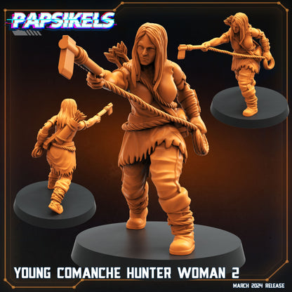 Prey / Skull Hunters Young Comanche Hunter Woman  | 8 Days of February | Papsikels, Resin Miniature - Tabletop  Miniature - 32mm