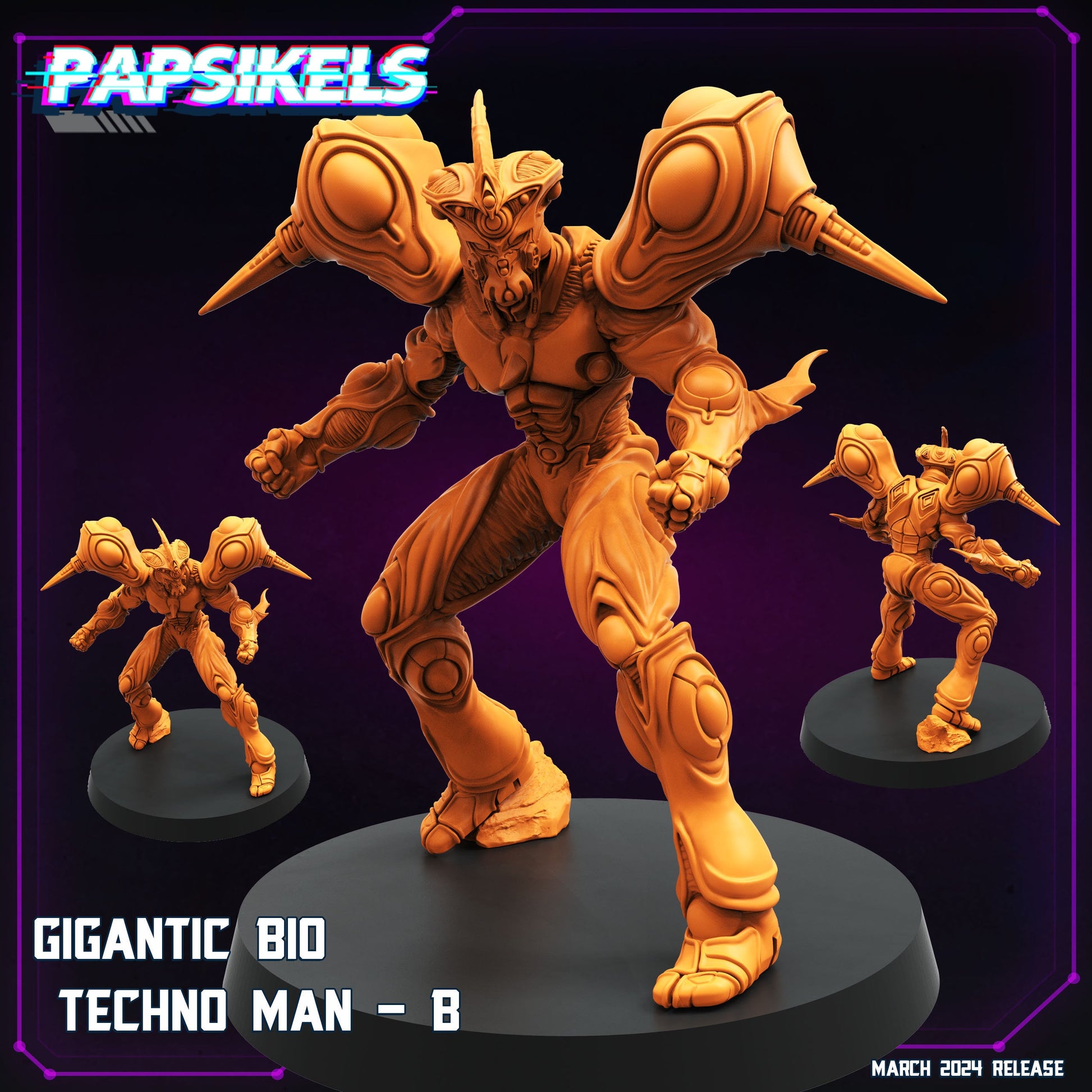 Cyberpunk, Gigantic Bio Techno Man B (Guyver), Papsikels, 32mm Mini