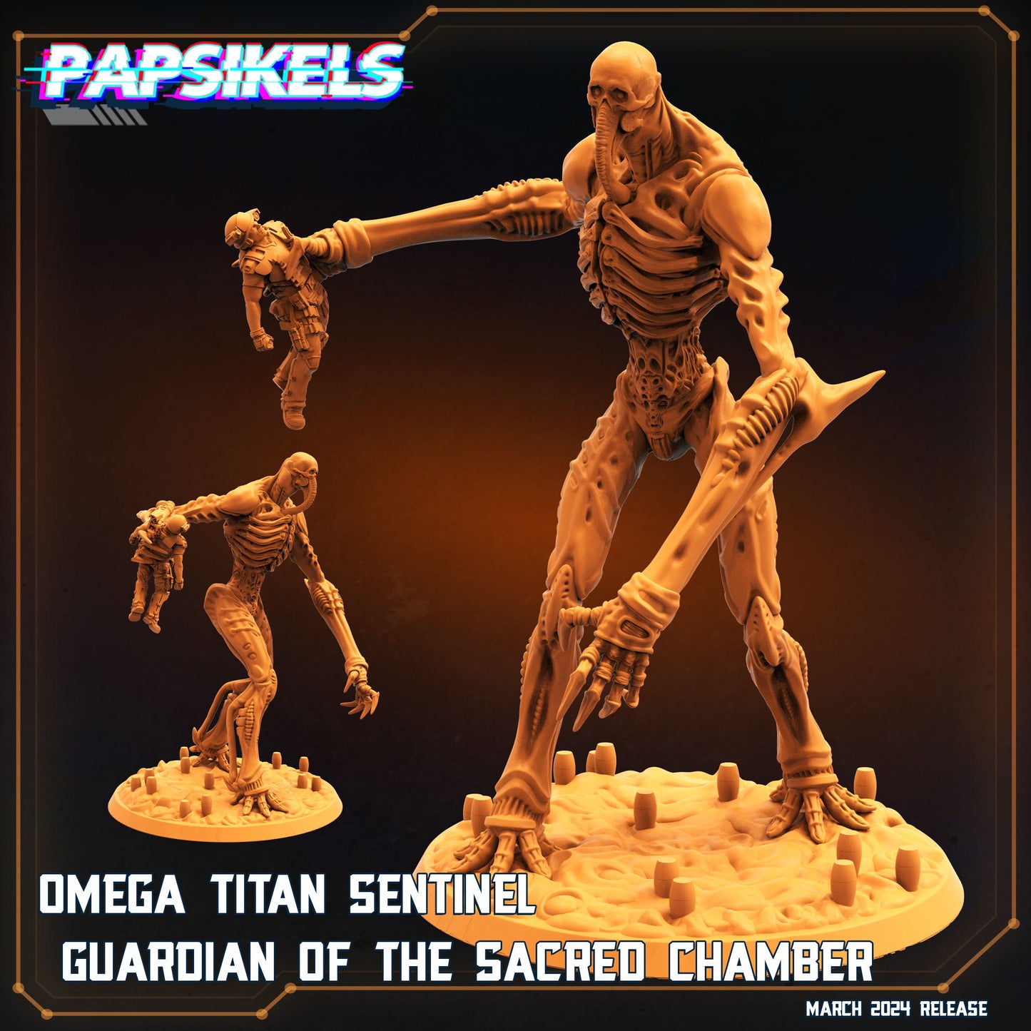 The Omegas, Omega Titan - Sentinel of the Sacred Chamber, Papsikels , Resin Miniature - Tabletop miniature - 32mm