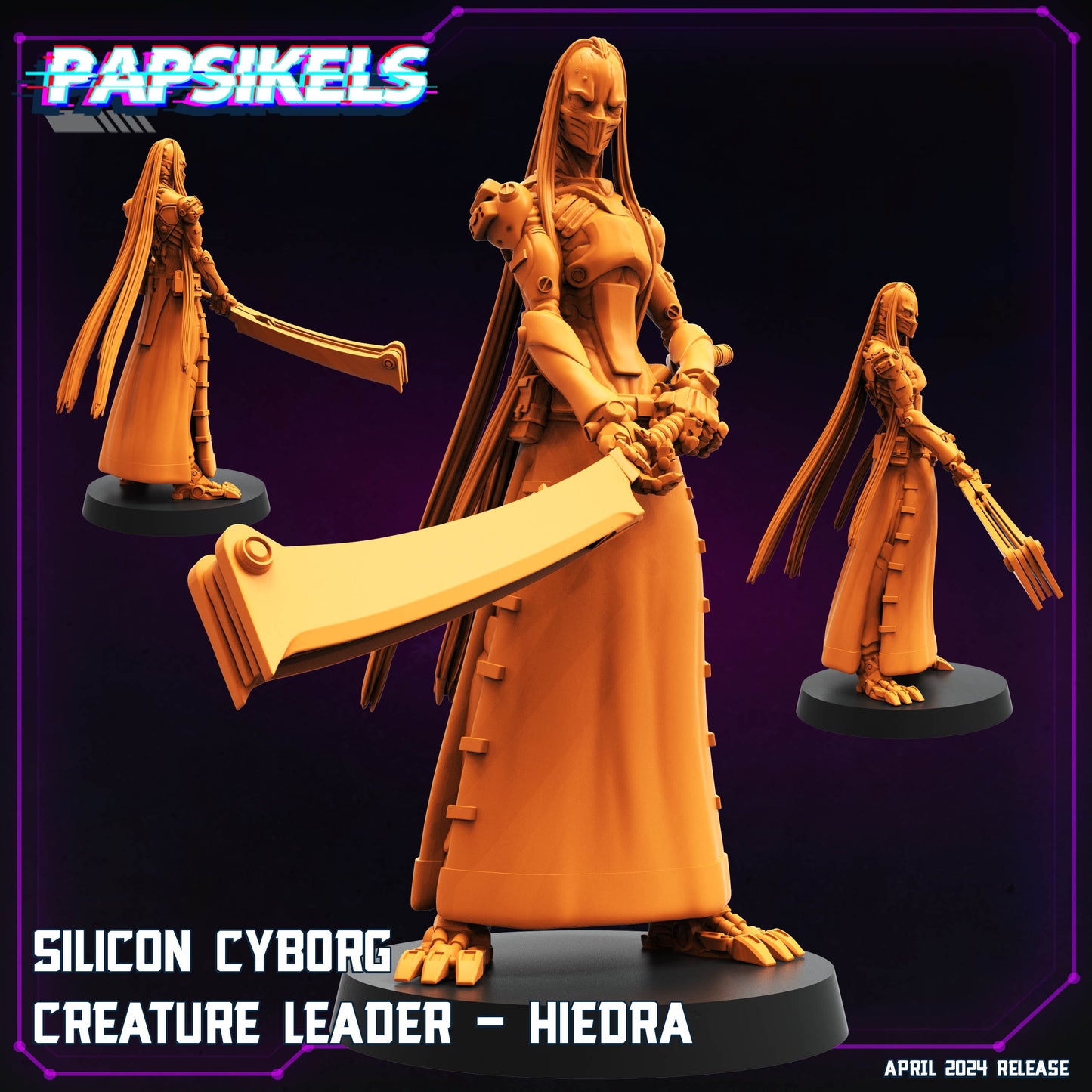 Cyberpunk, Silicon Cyborg Creature Leader - Hiedra - Blame Anime, Papsikels, 32mm or 75mm Mini