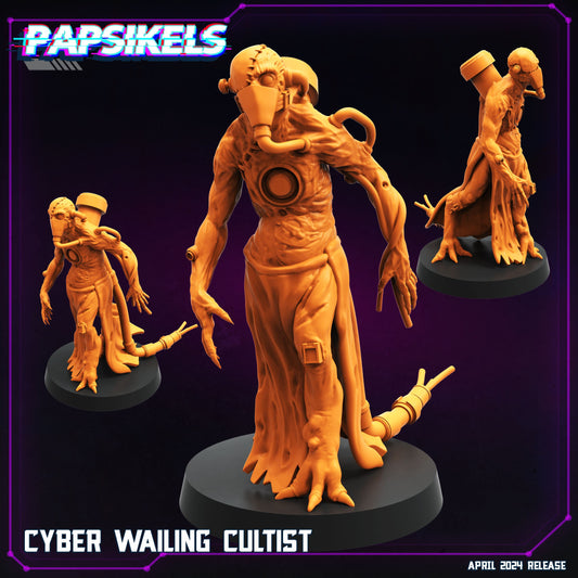 Cyberpunk, Cyber Wailing Cultist, Cyberpunk, Papsikels, 32mm Mini