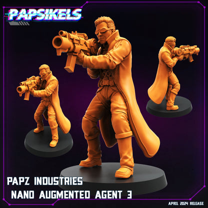 Cyberpunk,  Papz Industries Nano Augmented Agent, Cyberpunk, Papsikels, 32mm or 75mm Mini