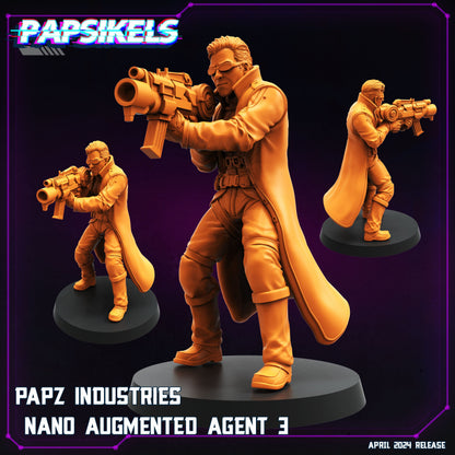 Cyberpunk,  Papz Industries Nano Augmented Agent, Cyberpunk, Papsikels, 32mm or 75mm Mini