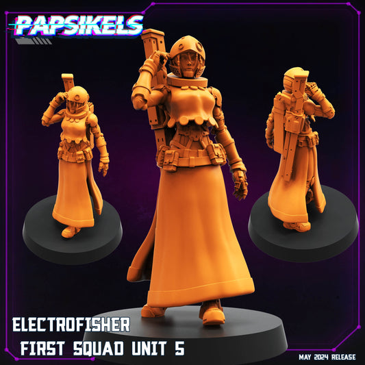 Cyberpunk, Electrofisher First Squad Units - Anime, Papsikels, 32mm Mini