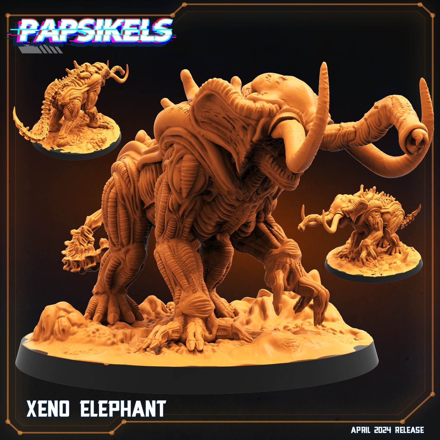 Xeno Elephant, Papsikels, Resin Miniature