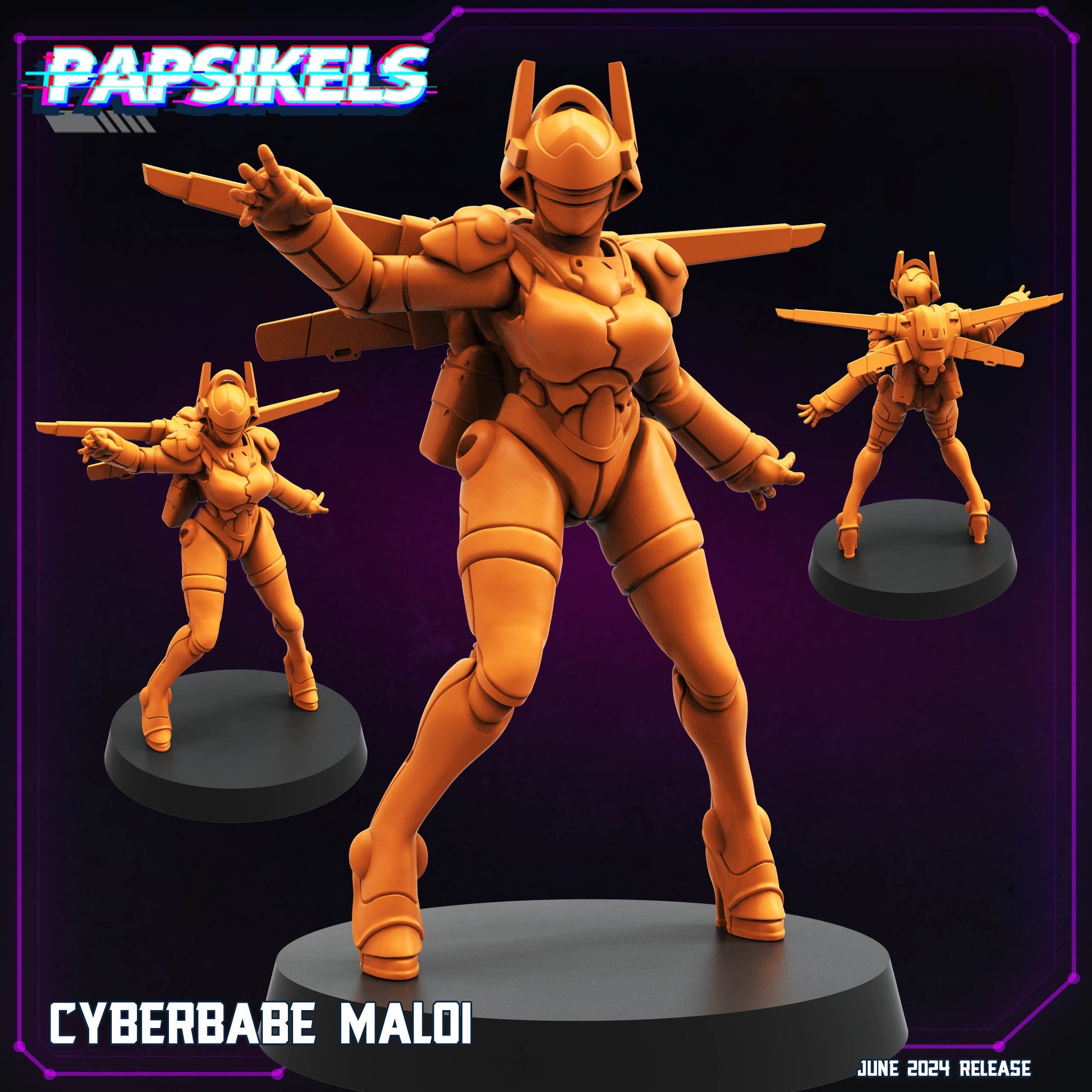 Cyberpunk, Cyberbabe Maloi, Papsikels, 32mm Mini