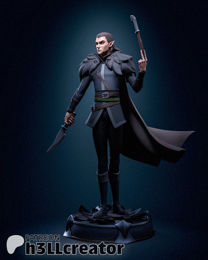 Vax'ildan from Critical Role - Legends of Vox Machina (fan art) | Miniature scale 1:15 | h3LL Creator | DIY Model Kit