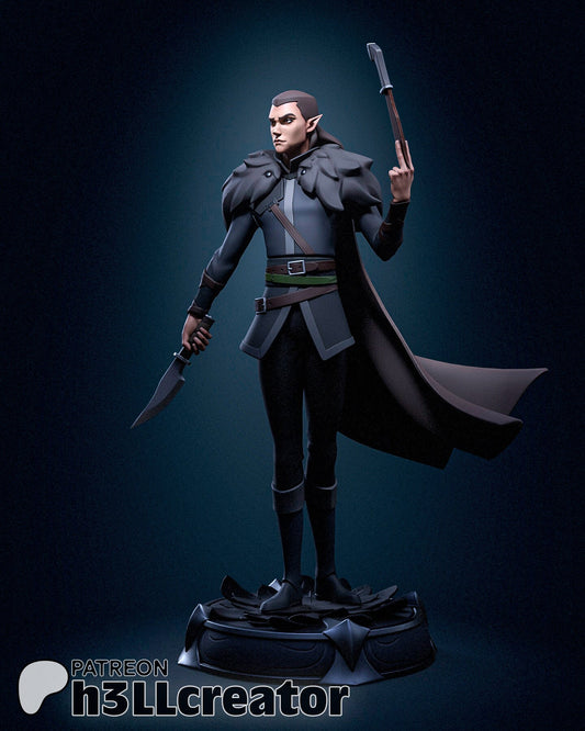Vax'ildan from Critical Role - Legends of Vox Machina (fan art) | Miniature scale 1:15 | h3LL Creator | DIY Model Kit