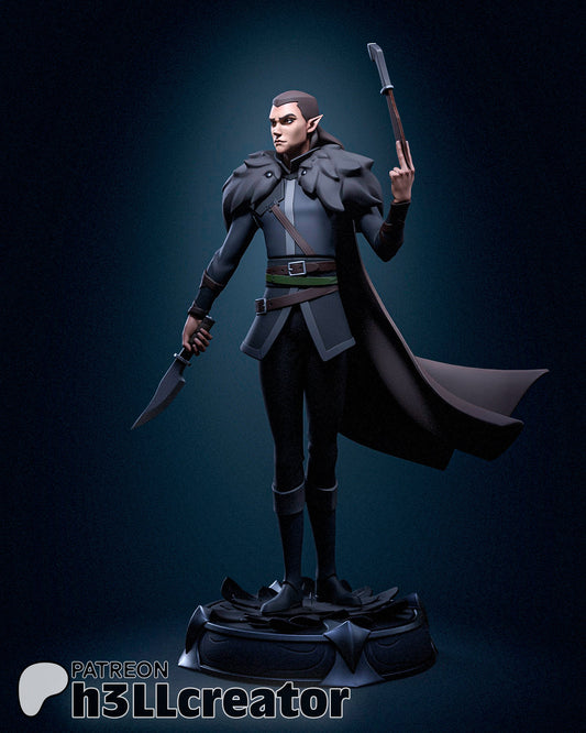 Vax'ildan from Critical Role - Legends of Vox Machina (fan art) | Miniature scale 1:15 | h3LL Creator | DIY Model Kit