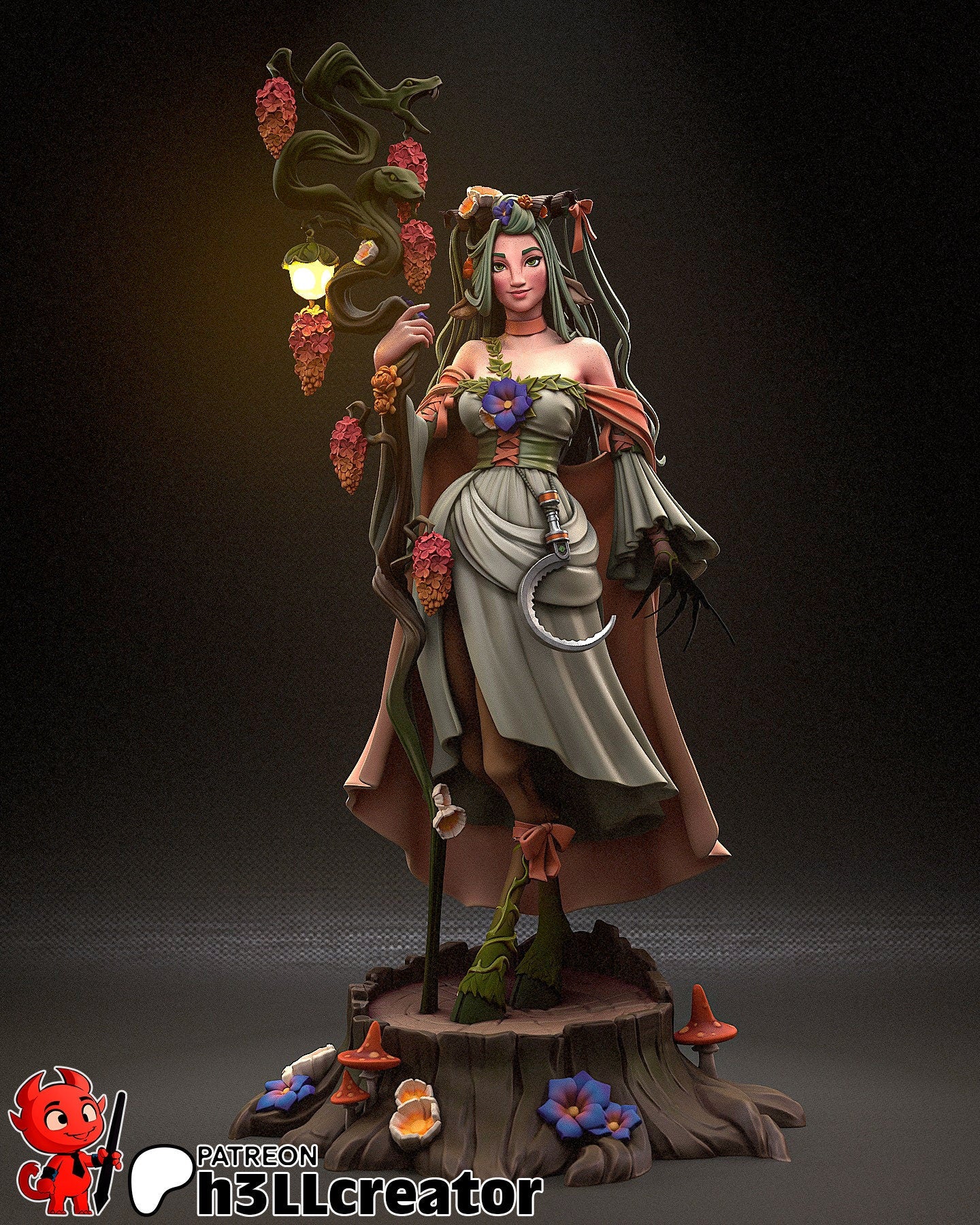 Fearne from Critical Role - Bell's Hells (fan art) | Miniature scale 1:15 | h3LL Creator | DIY Model Kit