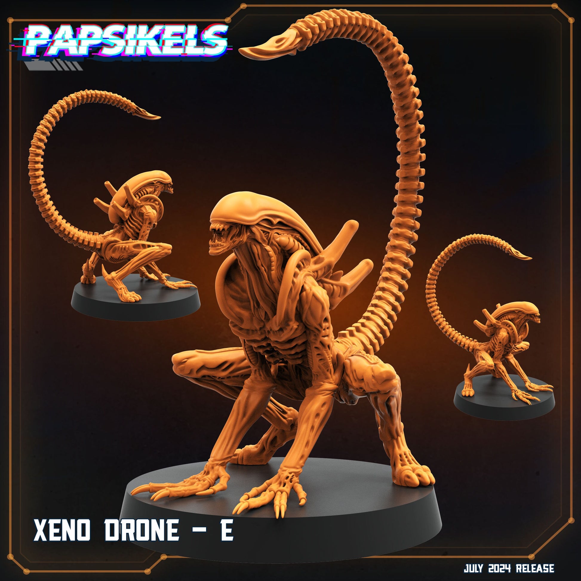 Xenomorph Drones: 32mm Miniatures for Aliens vs Humans Resurgence - Papsikels Sci-Fi Tabletop Gaming