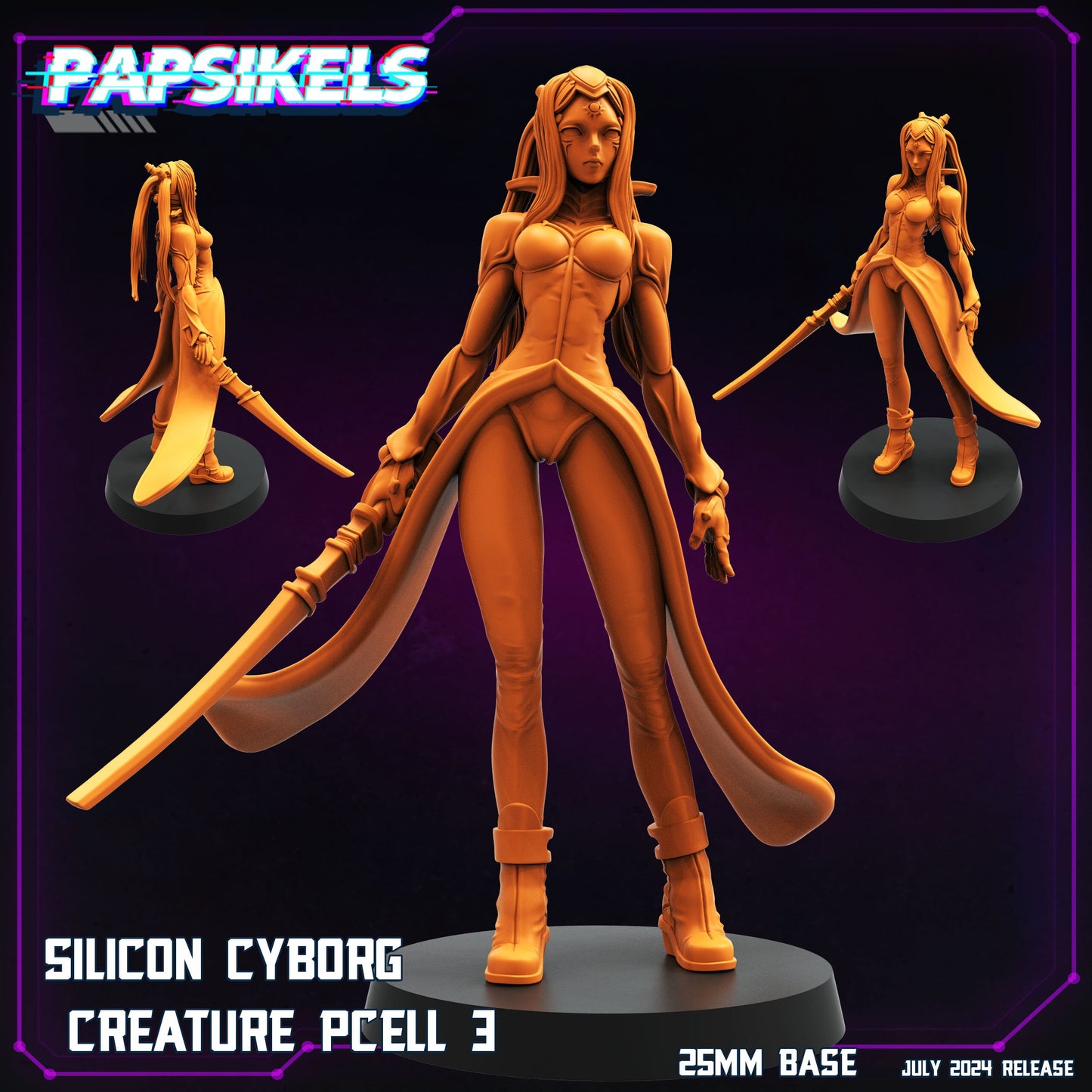 Cyberpunk, Silicon Cyborg Creature - Pcell- Blame Anime, Papsikels, 32mm or 75mm Mini