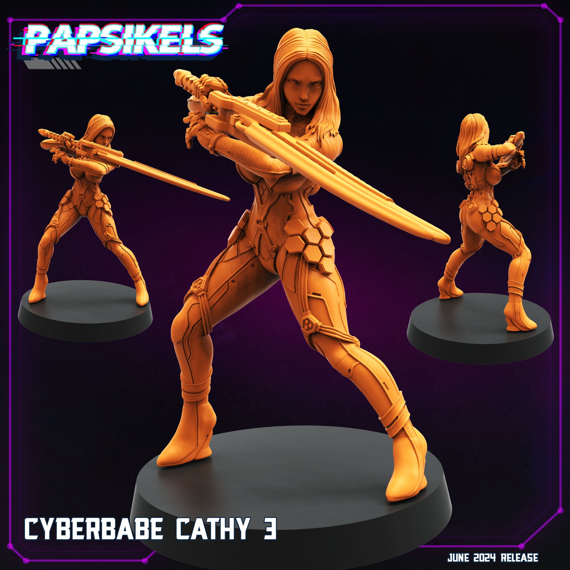 Cyberpunk, Cyberbabe Cathy, Papsikels, 32mm or 75mm Mini