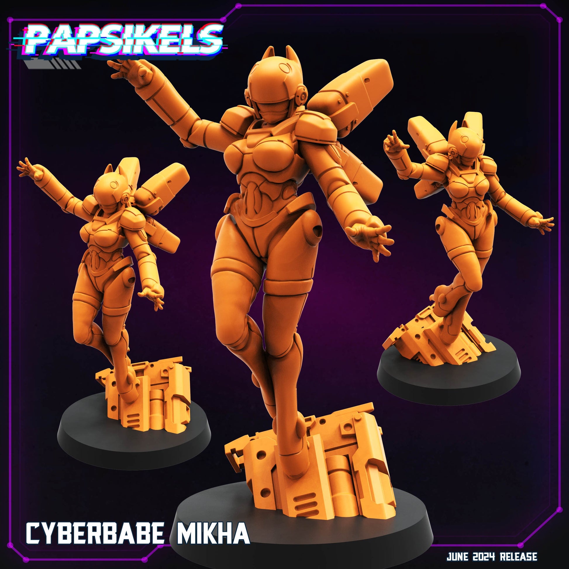 Cyberpunk, Cyberbabe Mikha, Papsikels, 32mm Mini
