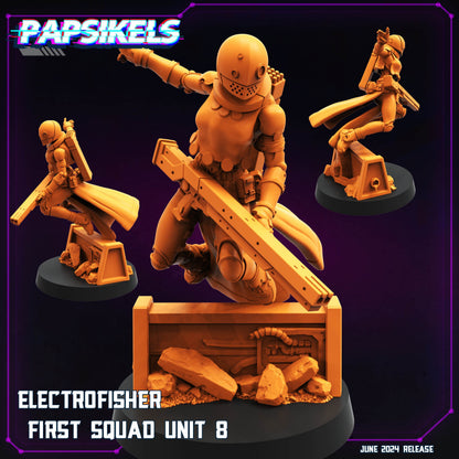 Cyberpunk, Electrofisher First Squad Units - Anime, Papsikels, 32mm Mini