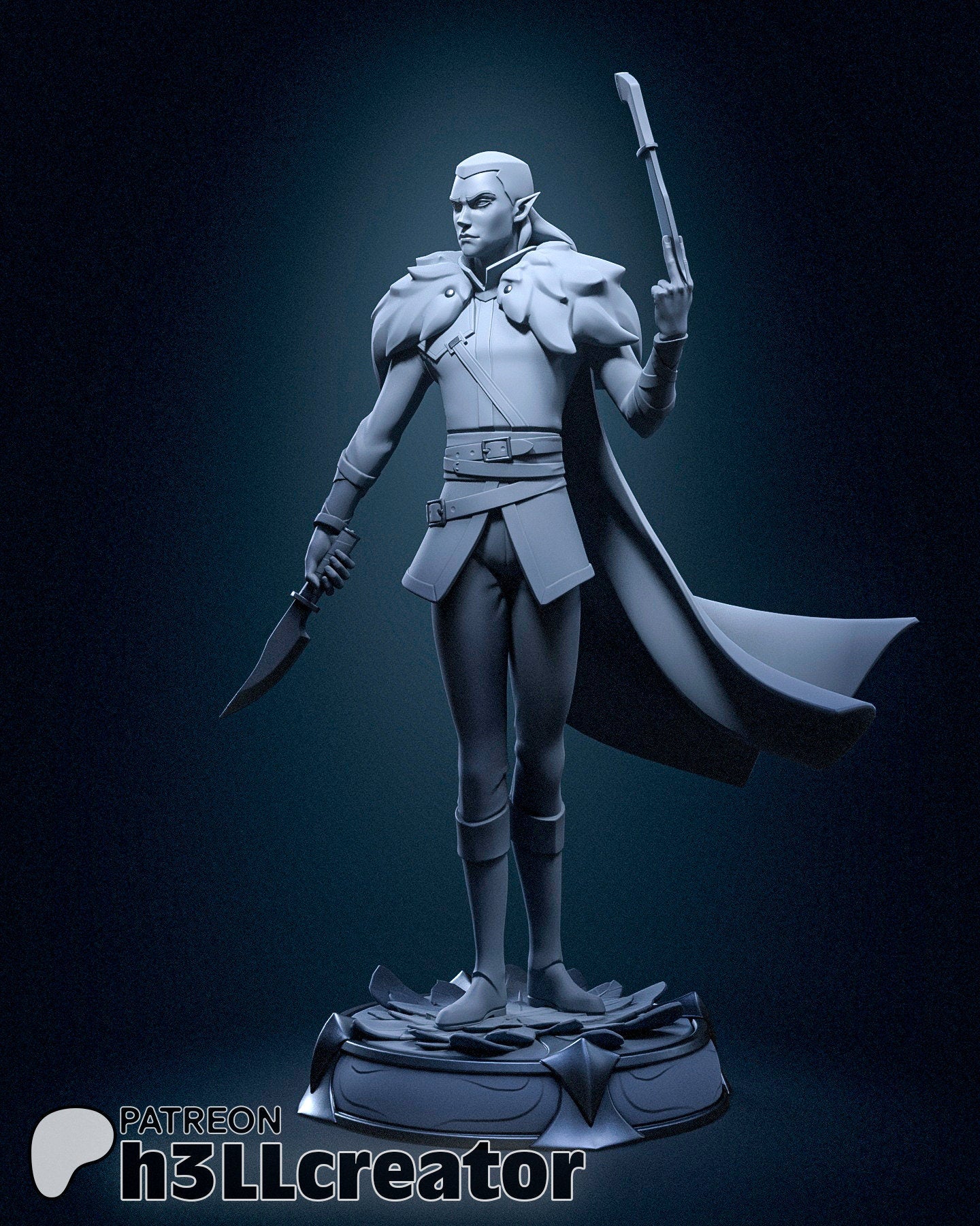 Vax'ildan from Critical Role - Legends of Vox Machina (fan art) | Miniature scale 1:15 | h3LL Creator | DIY Model Kit
