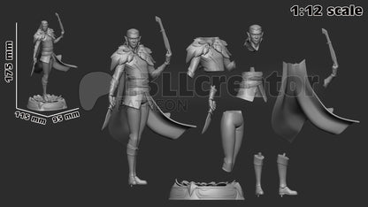 Vax'ildan from Critical Role - Legends of Vox Machina (fan art) | Miniature scale 1:15 | h3LL Creator | DIY Model Kit