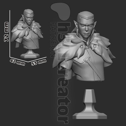 Vax'ildan from Critical Role - Legends of Vox Machina (fan art) | Miniature scale 1:15 | h3LL Creator | DIY Model Kit