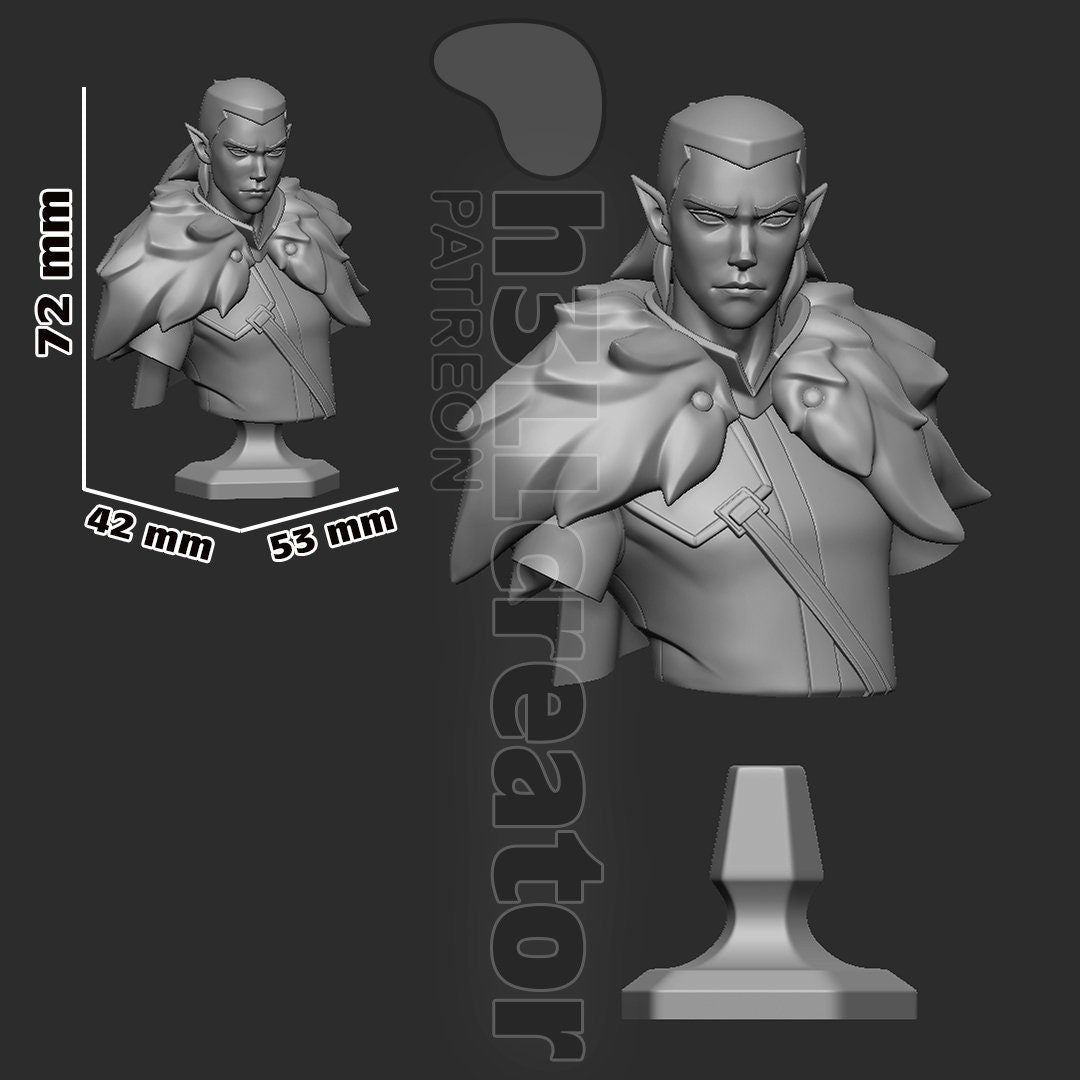 Vax'ildan from Critical Role - Legends of Vox Machina (fan art) | Miniature scale 1:15 | h3LL Creator | DIY Model Kit