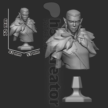 Vax'ildan from Critical Role - Legends of Vox Machina (fan art) | Miniature scale 1:15 | h3LL Creator | DIY Model Kit