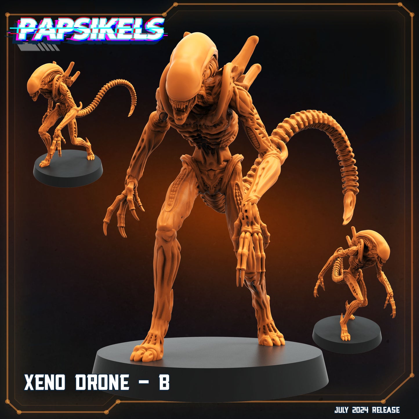 Xenomorph Drones: 32mm Miniatures for Aliens vs Humans Resurgence - Papsikels Sci-Fi Tabletop Gaming